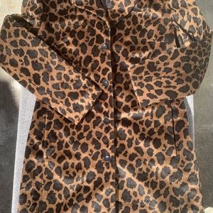 Vintage Express Animal Print Black Leopard Jacket Coat